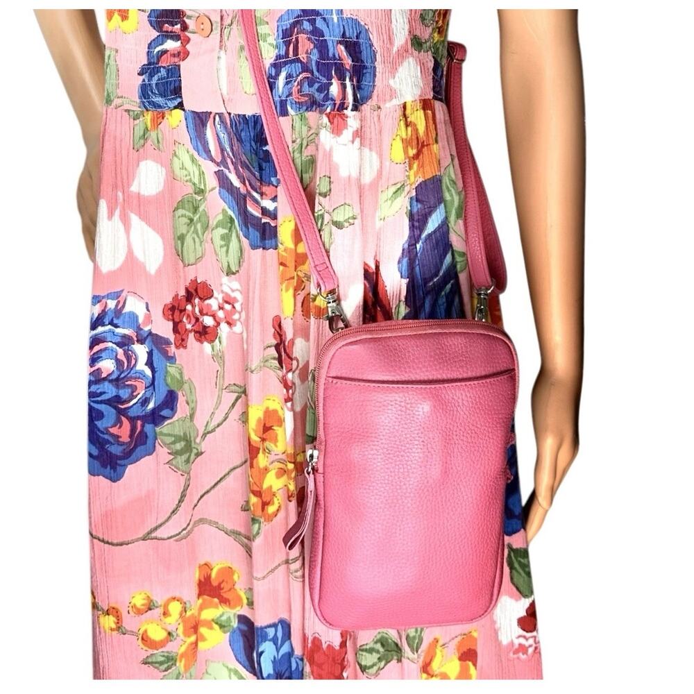 Coldwater Creek | Pebbled Leather Crossbody Bag Pink